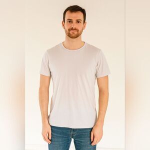 Light Purple Pima Cotton Crewneck Tee M Soft Basic Casual Minimalist Normcore